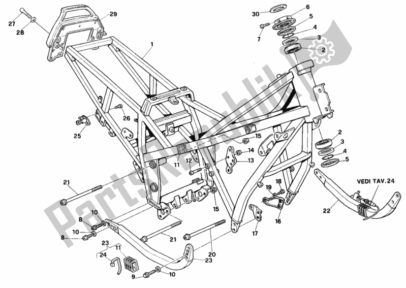 Tutte le parti per il Telaio del Ducati Paso 907 I. E. 1991